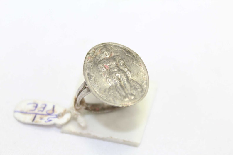 Rajasthan Gems Ring Unisex Temple Jewelry 925 Sterling Silver God Bahubali Jain P 128