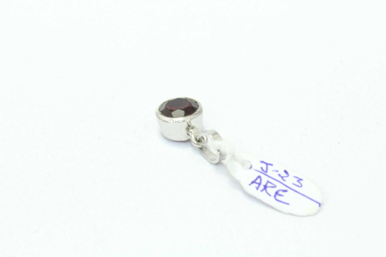 Rajasthan Gems Handmade 925 Sterling Silver Pendant Natural Red Garnet Gemstone