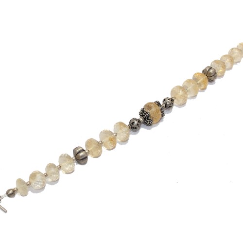 Rajasthan Gems Bracelet Silver Sterling 925 Jewelry shops Golden Topaz Gem Stone Women's Handmade B33