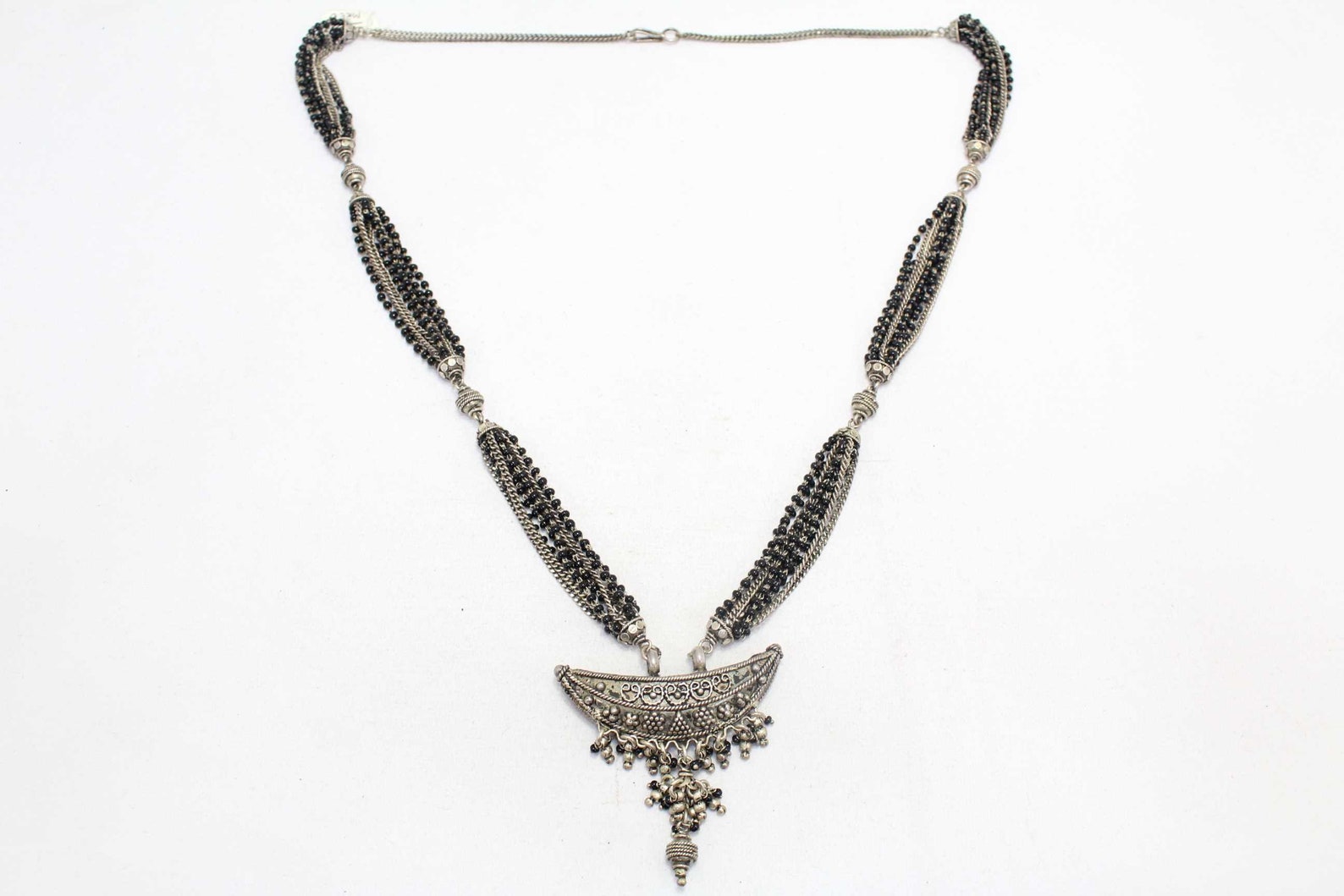 Rajasthan Gems Women's Necklace 925 Sterling Silver beads Etsy