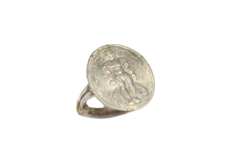 Rajasthan Gems Ring Unisex Temple Jewelry 925 Sterling Silver God Bahubali Jain P 128