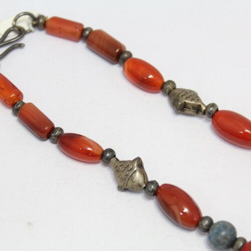 Rajasthan Gems String Necklace Women Oxidized shops Metal Natural Multi Color Gem Stones B21