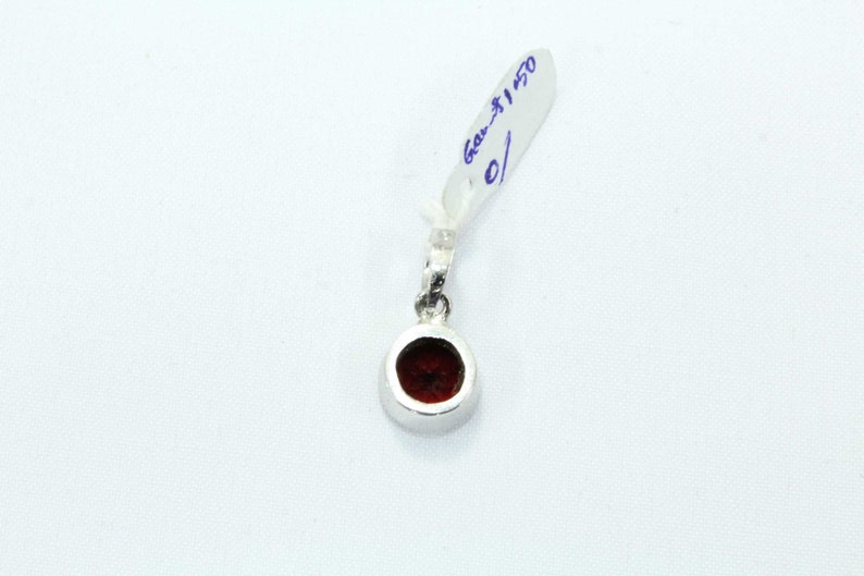 Rajasthan Gems Handmade 925 Sterling Silver Pendant Natural Red Garnet Gemstone