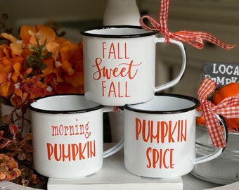 Fall Mini Mugs - for Tiered Tray Decor | Thanksgiving Tiered Tray Decor | Fall Sweet Fall, Pumpkin Spice Tiered Tray Decor