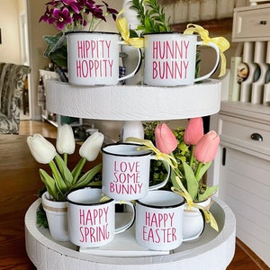Mini Easter Coffee Mugs - Easter Tiered Tray Decor | Tiered Tray Decor | Spring Tiered Tray Decor
