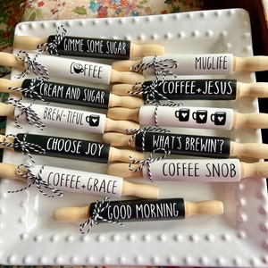 Coffee bar Tier Tray Decor | Coffee Nook Tier Tray Decor | Rise and Grind Tier Tray Sign | Mini Rolling pins Decor