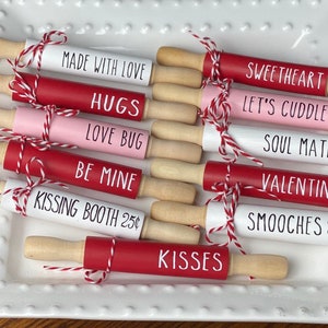 Mini Valentine’s Rolling pins | Valentines Day Tier Tray Decor | Tiered Tray Decor | Mini Rolling Pins Tiered Tray