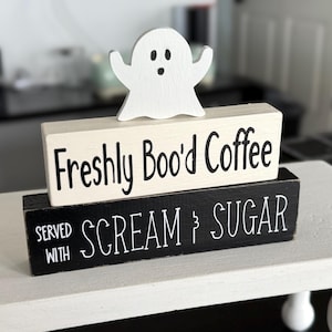 Ensemble complet de 3 plateaux décoratifs pour Halloween | Lot de plateaux décoratifs d'automne | Décoration de plateau à étagères Trick or Treat |