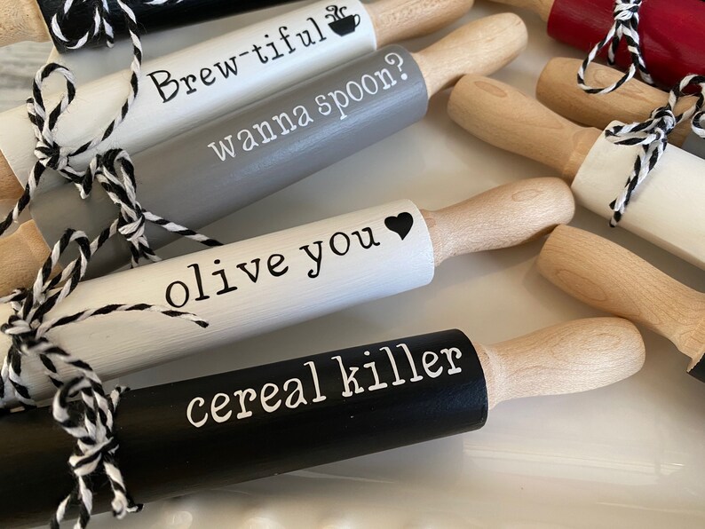 Mini Farmhouse Rolling Pins Kitchen puns Farmhouse Tier Tray Etsy