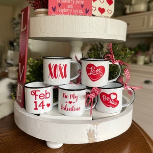 Mini Valentines Coffee Mugs Valentines Tiered Tray Decor - Etsy