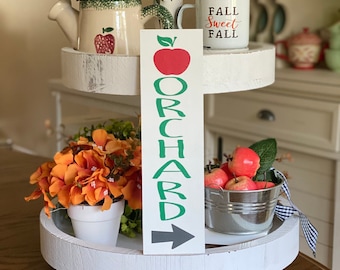 9” Apple Orchard Fall sign, Fall Tier Tray Decor | Apple Tiered Tray Decor