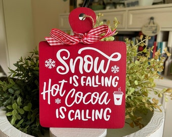Hot Cocoa Bar Tiered Tray Signs Decor | Winter Tier Tray Decor | Hot Cocoa Bar Tiered Tray ornaments | Tiered Tray Accents