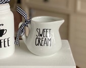 SWEET CREAM mini pitcher - Tiered Tray Decor Farmhouse Tiered Tray Decor Coffee Bar Decor