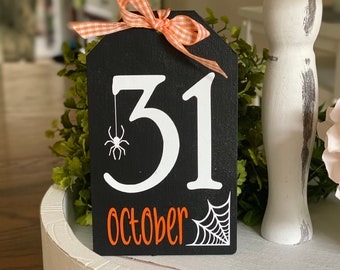 Halloween Tiered Tray Decor | October 31  - Halloween Tier Tray Sign | Fall Tiered Tray