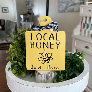 Local Honey Sign | Honey Bee Tiered Tray Decor | Mini Cutting board decor | Honey Tiered Tray Decor