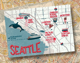 Seattle Map | Postcard