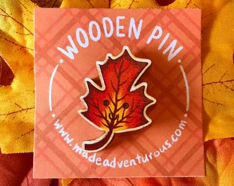 Happy Little Leaf | Wooden Pin