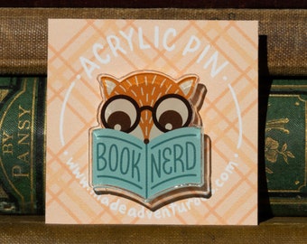 Fox Book Nerd | Acrylic Pin