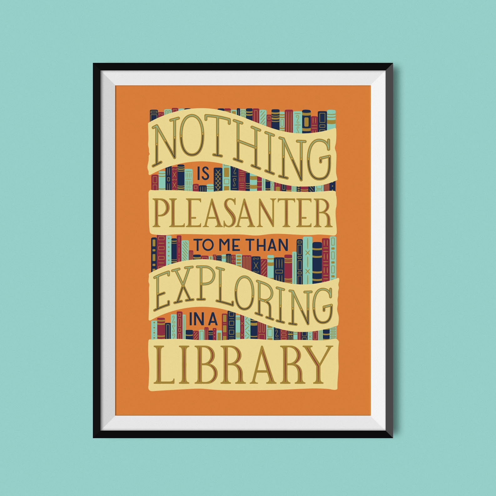 Exploring in a Library Art Print Etsy UK