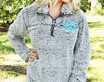 Monogrammed Boxercraft Sherpa Quarter Zip Pullover - Monogrammed Sherpa Jacket - Monogramed Sherpa Pullover - Boxer Craft Sherpa- Bridesmaid