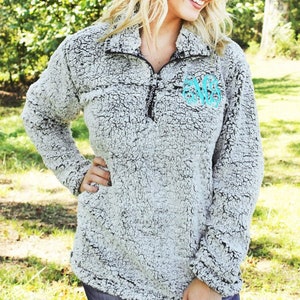 Monogrammed Boxercraft Sherpa Quarter Zip Pullover - Monogrammed Sherpa Jacket - Monogramed Sherpa Pullover - Boxer Craft Sherpa- Bridesmaid