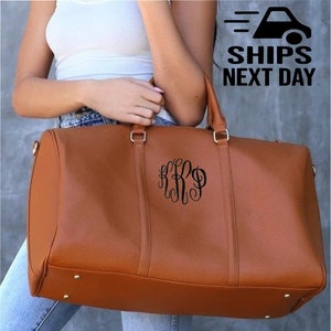 Personalisierte Ledertasche WEEKENDER | Übernacht Seesack | Tasche mit Monogramm | Handgemachte Tasche | Frauen Seesack | Personalisierte Brautjungfer Seesack
