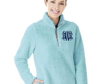 Monogrammed Sherpa Pullover: Charles River Quarter Zip Fleece