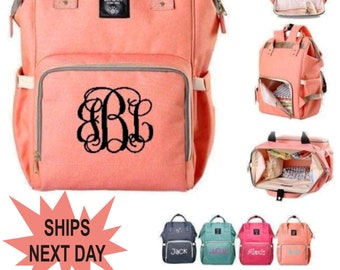 Multi Functional Diaper Bag Backpack, Mummy Monogrammed Baby Diaper Bag Backpack, Baby Shower Gift