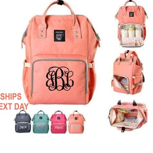 Multi Functional Diaper Bag Backpack, Mummy Monogrammed Baby Diaper Bag Backpack, Baby Shower Gift