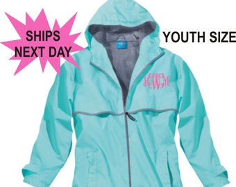 Monogrammed Youth Charles River Rain Jacket - New England Monogrammed Youth Rain Coat - Monogrammed Rain Jacket - Monogrammed Youth Jacket
