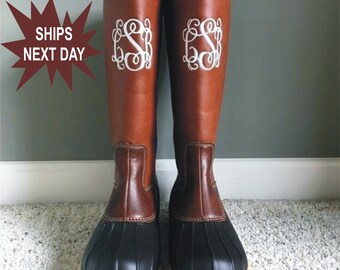 monogrammed boots wide calf