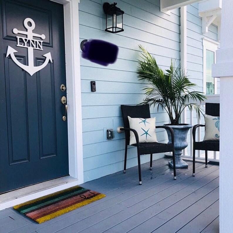 Wood Name Monogram Anchor Wall Hanger Decor Anchor Wood Etsy