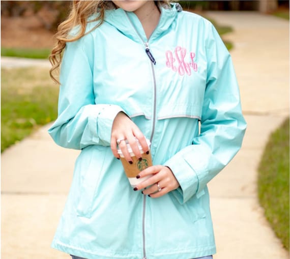 Charles River Monogrammed Rain Jacket: Windproof, Waterproof Outerwear Personalized Monogram Rain Coat