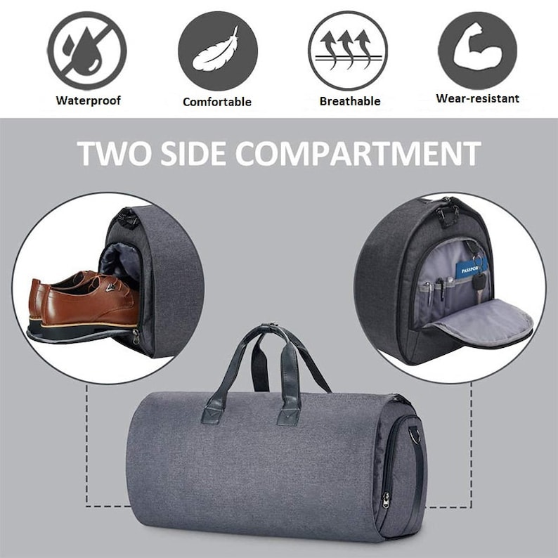 Personalized Mens Garment Duffle Bag Canvas Men's Garment Etsy