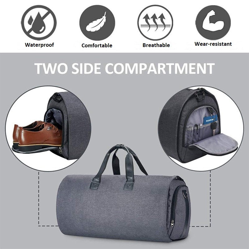 Personalized SUIT SAVER Men's Convertible Hanging Garment Duffle Bag