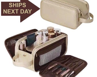 Personalized Bridesmaid Makeup Bag: Embroidered Toiletry Travel Bag, Cosmetic Case