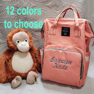 Monogrammed Multi Functional Diaper Bag Backpack, Mummy Monogrammed Baby Diaper Bag Backpack, Custom Name Diaper Bag, Baby Shower Gift
