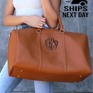 Monogrammed Duffel Bag brown.