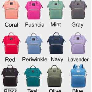 Monogramm Wickeltasche Rucksack, wasserdichte Windeltasche, personalisierte Babypartygeschenk Bild 3