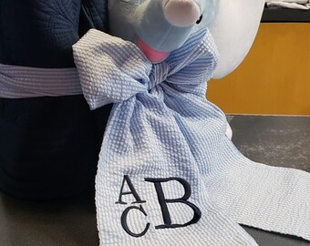 Personalized Seersucker Baby Sash: Monogrammed Newborn Photo Prop
