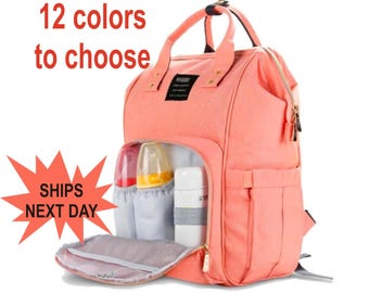 Mochila para pañales con monograma: bolsa impermeable para pañales de viaje, personalizada con nombre.