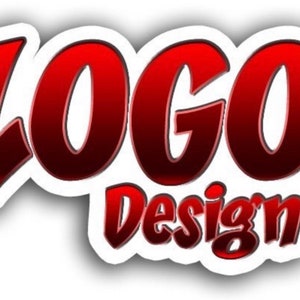 May include: A red and white logo with the word "LOGO" in a bold, stylized font and the word "Design" below it.