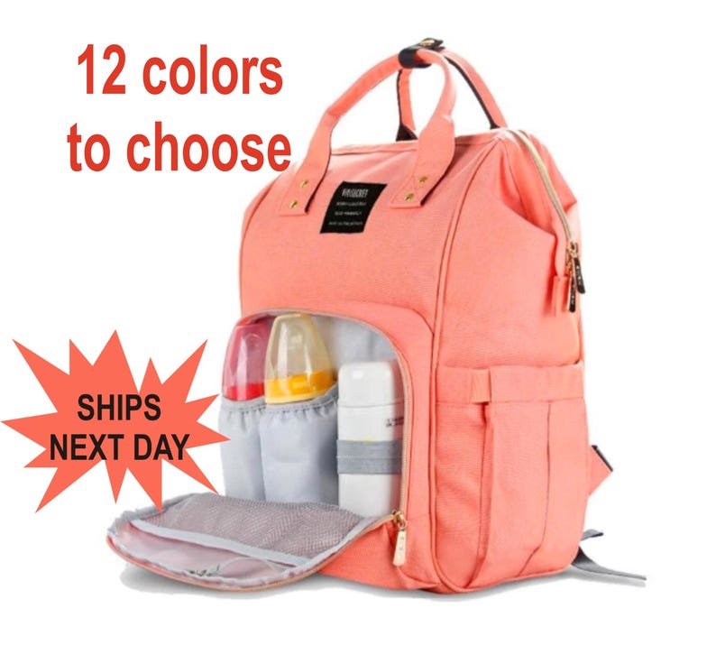Monogrammed Diaper Bag Backpack, Multi-Functional Baby Nappy Bag image 1