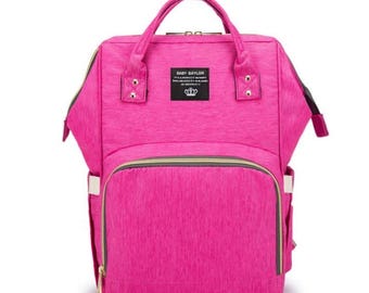Monogramm Wickeltasche Rucksack, multifunktionale Reisetasche mit Baby Name