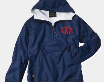 Monogrammed Charles River Rain Pullover: Pack-N-Go Windbreaker - Interior Lined Custom Name, Logo or Monogram