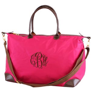 Personalized Nylon Weekender Bag: Monogram Travel Tote, Bridesmaids tote bags