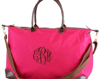 Monogrammed Nylon Weekender Bag – Personalized Overnight Tote