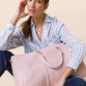 Pink personalized duffel bag