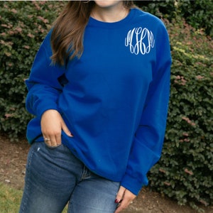 Monogrammed Sweatshirt ~ Monogram Sweater ~ Crewneck ~ Gift for Her ~ Gift  Under 20 (MG003)