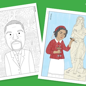 Famous artist coloring pages 5 Famous black artists | Etsy